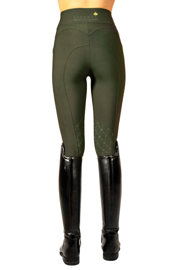 Royal Equestrian Knee Grip Riding Tights Olive - Royal Equestrian