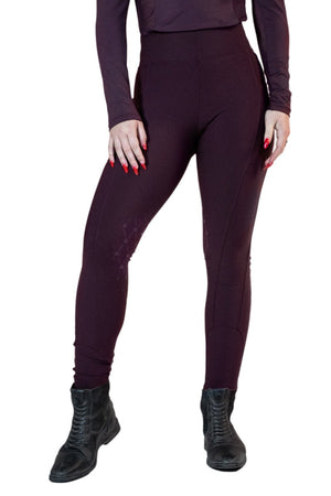 Royal Equestrian Knee Grip Riding Tights Burgundy - Royal Equestrian