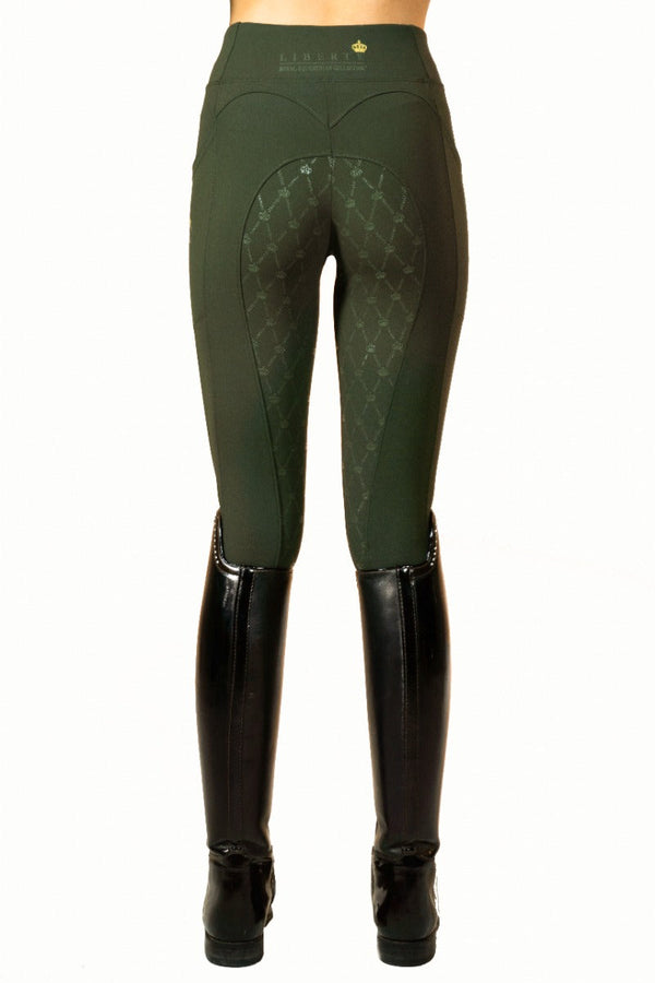 Royal Equestrian Full Grip Riding Tights Olive - Royal Equestrian