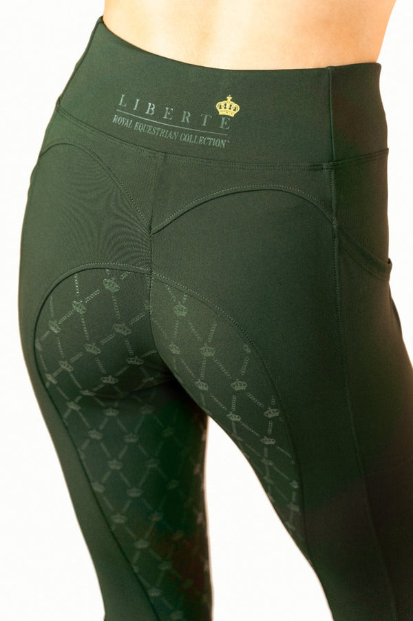 Royal Equestrian Full Grip Riding Tights Olive - Royal Equestrian