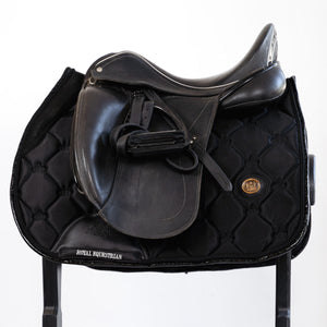 Royal Equestrian Jump Show Saddle Pad Black Croco Full - Royal Equestrian