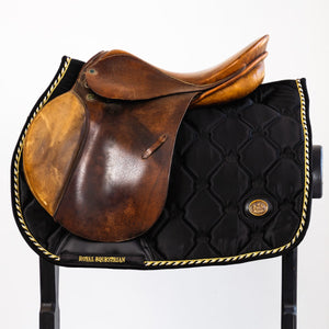 Royal Equestrian Jump Show Saddle Pad Black Gold Full - Royal Equestrian