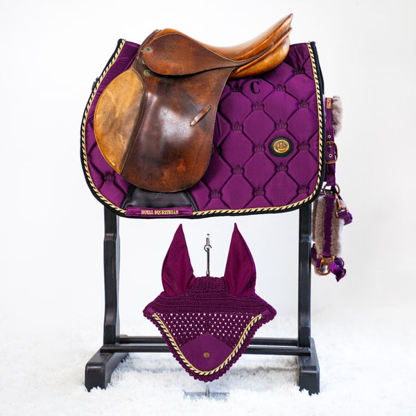 Royal Equestrian Jump Saddle Pad Purple Black Full - Royal Equestrian