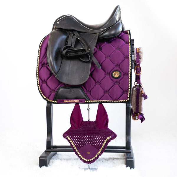 Royal Equestrian Dressage Saddle Pad Purple Black Full - Royal Equestrian