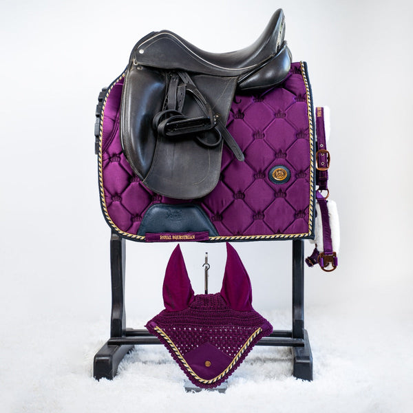 Royal Equestrian Dressage Saddle Pad Purple Navy Full - Royal Equestrian