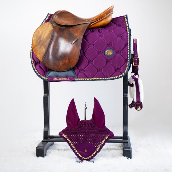 Royal Equestrian Jump Saddle Pad Purple Navy Full - Royal Equestrian