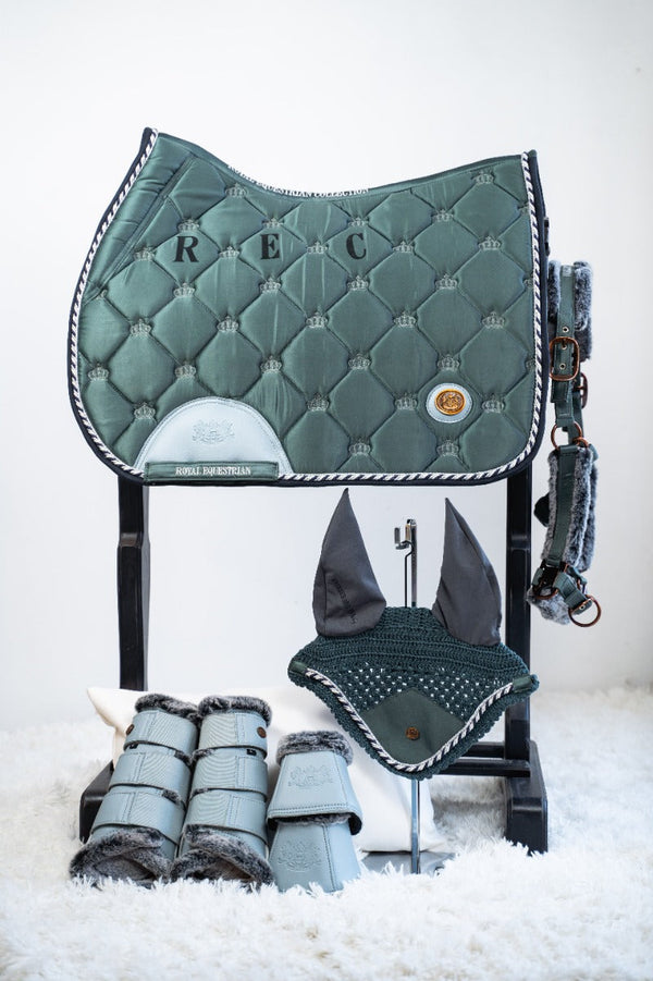 Royal Equestrian Jump Saddle Pad Marine Blue Full - Royal Equestrian
